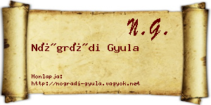 Nógrádi Gyula névjegykártya